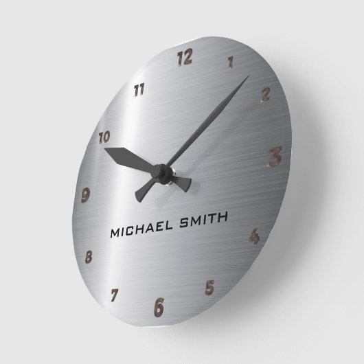 Zilver Roestvrij staal Metaal Ronde Klok (Hoek)