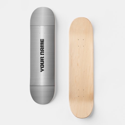 Zilver Roestvrij staal Metaal Skateboard (Voorkant)