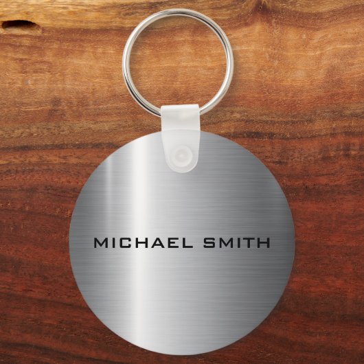 Zilver Roestvrij staal Metaal Sleutelhanger (Voorkant)