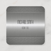 Zilver Roestvrij staal Metaal Vierkante Visitekaartje (Voorkant)