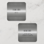 Zilver Roestvrij staal Metaal Vierkante Visitekaartje (Voorkant / Achterkant)