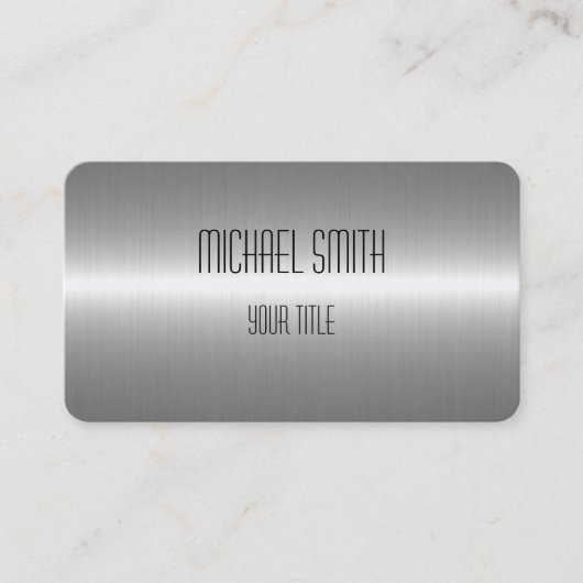 Zilver Roestvrij staal Metaal Visitekaartje (Voorkant)