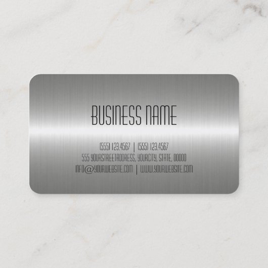 Zilver Roestvrij staal Metaal Visitekaartje (Achterkant)