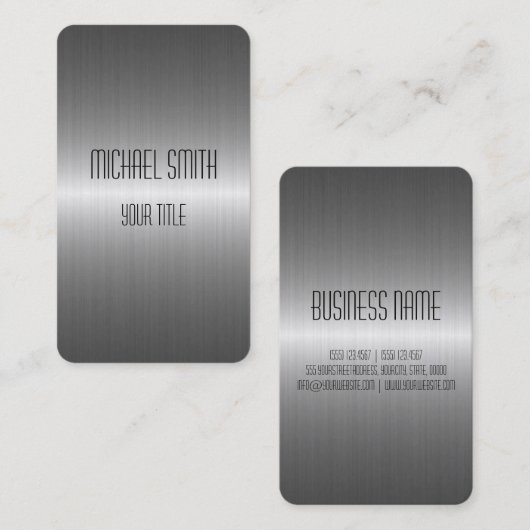 Zilver Roestvrij staal Metaal Visitekaartje (Voorkant / Achterkant)