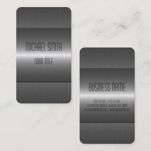 Zilver Roestvrij staal Metaal Visitekaartje (Voorkant / Achterkant)