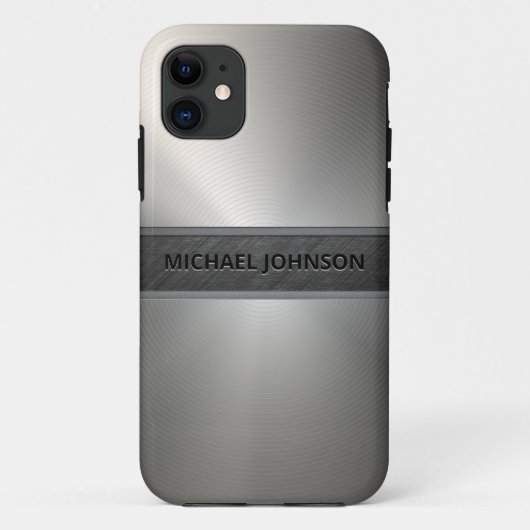 Zilver Roestvrij staal Modern Case-Mate iPhone Case (Achterkant)