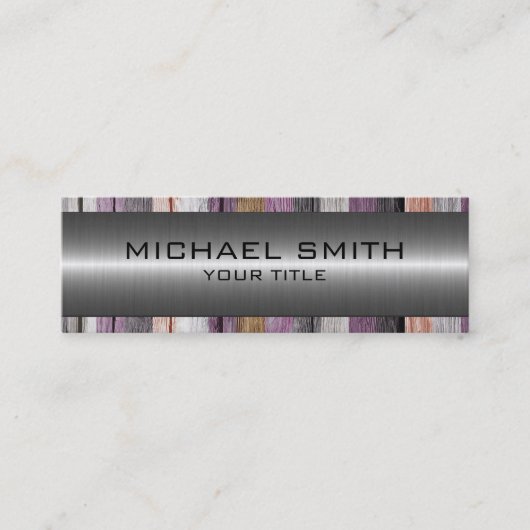 Zilver Roestvrij staal Modern Wood Kijk uit Mini Visitekaartje (Voorkant)