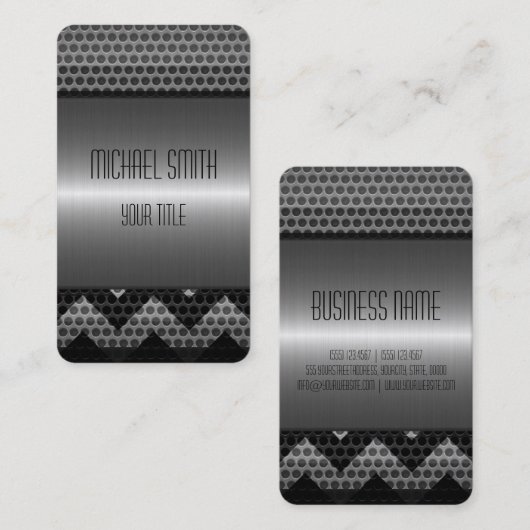 Zilver Roestvrij stalen metalen gat Visitekaartje (Voorkant / Achterkant)