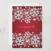 Zilver Rood 30e Verjaardag Winter Glitter Glam Kaart (Achterkant)