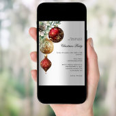 Zilver rood goud kerstballen business kerstfeest kaart