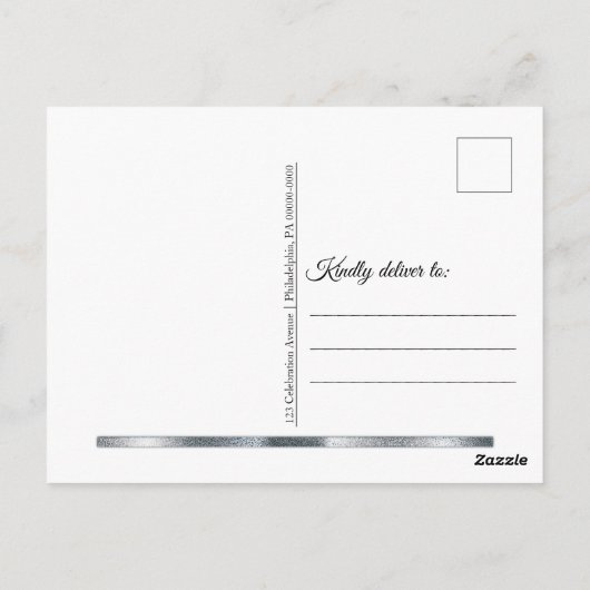 Zilver | Rood Modern Eenvoudig Elegant Dank u Briefkaart (Achterkant)