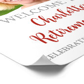 Zilver rood pensioenfeest 8.5x11 foto poster (Hoek)