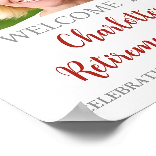Zilver rood pensioenfeest 8.5x11 foto poster (Hoek)