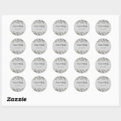 Zilver Roos en Sage Leaf Wedding Sticker (Vel)