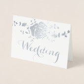 Zilver Roos Folie Typografie Bruiloft Uitnodiginge Folie Kaarten (Voorkant)