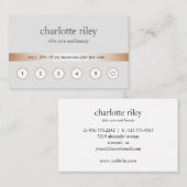 Zilver | Roos Gold 6 Punch Customer Loyalty Kaart Visitekaartje (Voorkant / Achterkant)