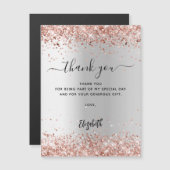 Zilver roos goud magnetische dank u kaart magnetische uitnodiging (Voorkant / Achterkant)