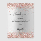 Zilver roos goud magnetische dank u kaart magnetische uitnodiging (Voorkant)