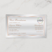 Zilver Roos Goud  met Monogram en Logo Visitekaartje (Achterkant)