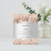 Zilver roos gouden bloemen elegante huwelijksuitno (Staand voorkant)