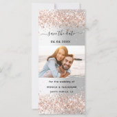 Zilver roos gouden fotobruiloft Bespaar de Datum (Voorkant)