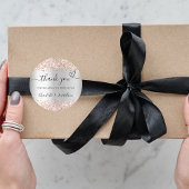 Zilver roos gouden hart dank u bruiloft ronde sticker