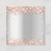 Zilver roos gouden QR code bruiloft RSVP Informatiekaartje (Achterkant)