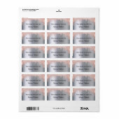 Zilver roos goudglitter blush bookplaat etiket (Full Sheet)