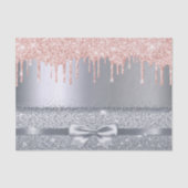 Zilver roos goudglitter druppelt op verbluffende e tissuepapier (Voorkant)