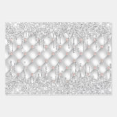 Zilver roos goudglitter druppelt schitterend glamo inpakpapier vel (Voorkant 2)