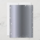 Zilver roos goudsparken elegante luxueuze bruiloft kaart (Achterkant)