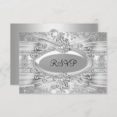 Zilver Roos & Juweel 25e Jubileum RSVP (Voorkant / Achterkant)