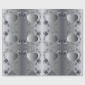 Zilver Roos Lijst inpakpapier (Vlak)