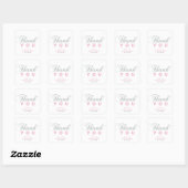Zilver & Roze | Aangepaste Party Bedankt Sticker (Vel)
