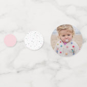 Zilver & Roze | Ballonnen Meisje 1e Verjaardag Fee Confetti (Voorkanten)