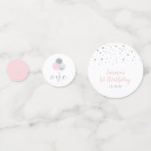 Zilver & Roze | Ballonnen Meisje 1e Verjaardag Fee Confetti (Achterkanten)