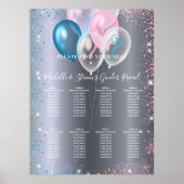 Zilver roze blauw geslacht onthult de zitplaats va poster (Voorkant)