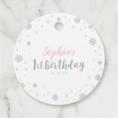 Zilver, Roze & Blauw Winter Nederland Bedankt Bedankjes Labels (Achterkant)