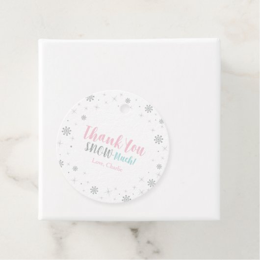 Zilver, Roze & Blauw Winter Nederland Bedankt Bedankjes Labels (In situ)