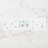 Zilver, Roze & Blauw Winter Wonderland Verjaardag Waterfles Etiket (Enkel label)