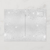 Zilver roze bloemen meisje Doop Uitnodiging Briefkaart (Achterkant)