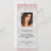 Zilver roze bloemen verjaardag leuke feiten menuka kaart (Achterkant)