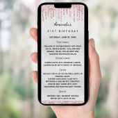 Zilver Roze Bloemen Verjaardagsmenu Kaart