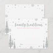 Zilver & Roze | Familie Tradities Baby shower Game Advieskaart (Voorkant / Achterkant)