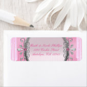 Zilver & Roze Fancy Lijst Party Adresetiketten Etiket (Insitu)