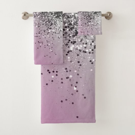 Zilver roze glitter Dream #1 (Faux Glitter) #glimm Bad Handdoek (Insitu)