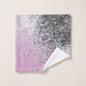 Zilver roze glitter Dream #1 (Faux Glitter) #glimm Bad Handdoek (Wasdoekje)