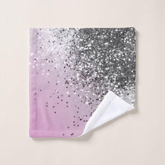 Zilver roze glitter Dream #1 (Faux Glitter) #glimm Bad Handdoek (Wasdoekje)