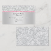 Zilver roze glitter elegant semglansbedrijf visitekaartje (Voorkant / Achterkant)