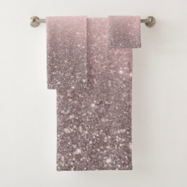 Zilver & Roze Glitter Glans Glamour Meisjesachtig Bad Handdoek